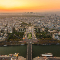 Naklejki Paryż o zmierzchu zdjęcie z wysokości