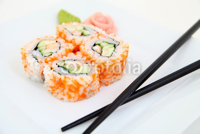 Uramaki. Traditional japanese sushi rolls