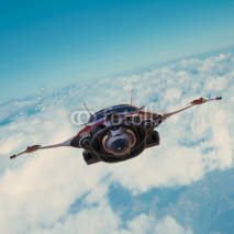 Fototapety spaceship on blue sky