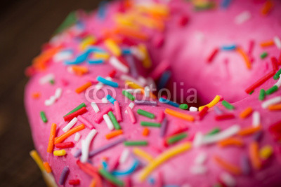 Doughnut sprinkled with wooden