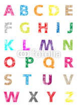 colorful geometrical alphabet vector