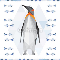 Naklejki Polygonal penguin background