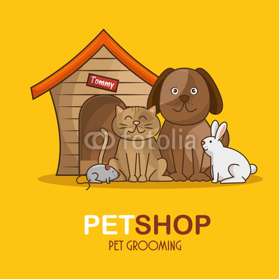 group animals pet shop vector illustration design