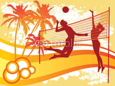 beach volley vector