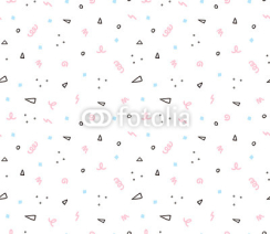 Fototapety Seamless geometric pattern with colorful elements, vector background. Simple universal design.