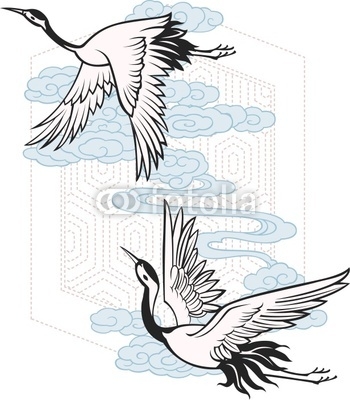 two flying crane poster
