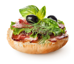 Naklejki Sandwich with bacon and salad