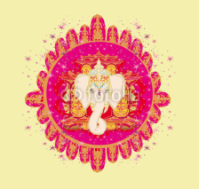 Naklejki Creative illustration of Hindu Lord Ganesha