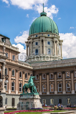 Budapest, Buda Castle or Royal Palace with horse statue, Hungary