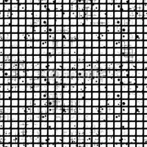 Naklejki Seamless vector checkered pattern. Creative geometric black and white background with squares. Grunge texture with attrition, cracks and ambrosia. Old style vintage design. Graphic illustration.