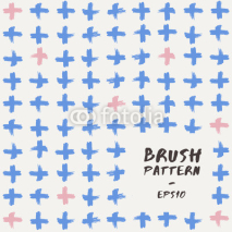 Naklejki Blue and White Abstract Hand Drawn Pattern : Vector Illustration