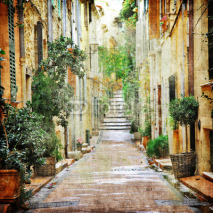 Naklejki charming streets of mediterranian, artistic picture