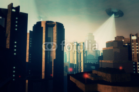 Fototapety Ufo Invasion over Metropolis