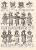 Fototapety fashion for little victorian girls. vintage clothing. Paris 1897