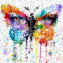 Naklejki multicolor bright butterfly abstract geometric background