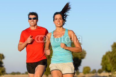 Sport couple running
