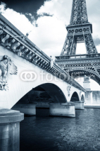 Fototapety il ponte d'Iena e la torre eiffel vintage
