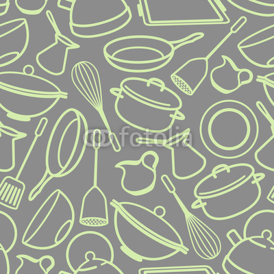 seamless background with kitchen utensil