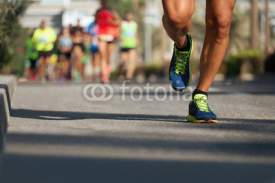 Fototapety Marathon running in the light of evening