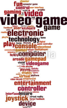 Naklejki Video game word cloud concept. Vector illustration