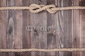 Fototapety Wooden planks with rope background