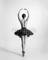 Fototapety Black and white trace of a topless ballet dancer