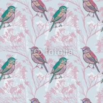 Fototapety Seamless natural background with birds