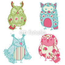 Fototapety Various Owl Scrapbook Collection  - for your design, scrapbookin