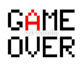 Naklejki Game Over, a vector illustration of 8-bit style font of Game Over text.