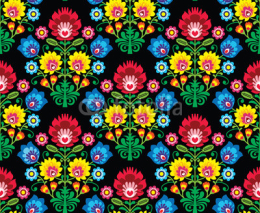 Fototapety Seamless Polish folk art floral pattern - wzory lowickie