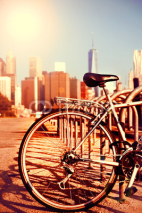 Naklejki Bicycle and Manhattan view