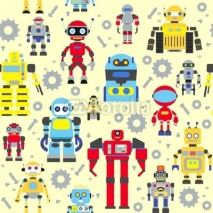 Obrazy i plakaty Seamless robots pattern