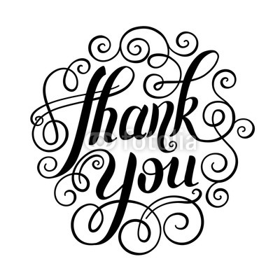 thank you handwritten lettering inscription vector