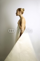 Naklejki elegante girl with sheet of paper