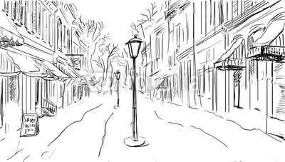 winter city - illustration