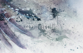 Obrazy i plakaty abstract painting with blurry and stained structure with gentle feather silhouette.