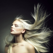 Naklejki Beautiful woman with magnificent hair