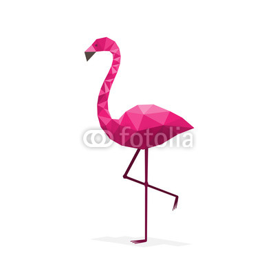 Flamingo. Low poly.