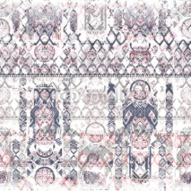 Naklejki Ethnic skull bull seamless pattern. Bohemian background, for wrapping, wallpaper, fabric