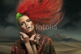 Fototapety Portrait of a beauty woman on the desert