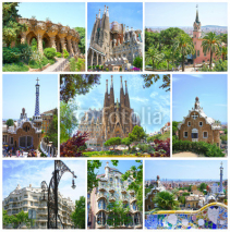 Naklejki Barcelona, Spain. Fantasy Architecture by Antoni Gaudi