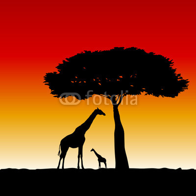 giraffe art vector silhouette illustration