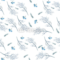 Obrazy i plakaty Pattern branch / The background of hand painted watercolor. Seamless