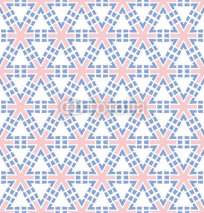 pink blue hexagonal flower pattern