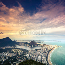 Naklejki Aerial sunset view of Rio de Janeiro,Brazil