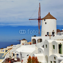 Fototapety Santorini, windmill -hotell