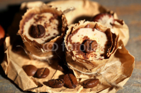 Fototapety Tasty chocolate candies with coffee beans and nuts