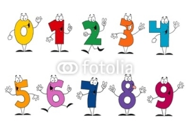Naklejki Friendly Cartoon Numbers Set