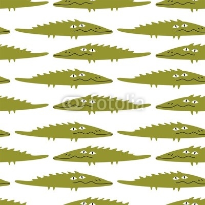 Funny crocodile, seamless pattern