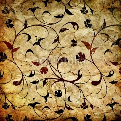 vihtage background with floral ornament